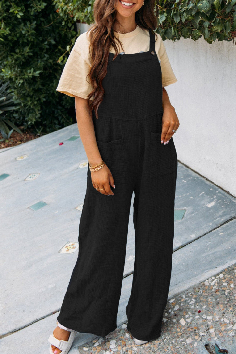 *APP EXCLUSIVE* Wide Leg Front Pocket Jumpsuit