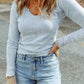 * APP EXCLUSIVE* Mineral Wash Exposed Seam Long Sleeve Top