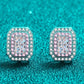 1 Carat Moissanite and Zircon Contrast Geometric Stud Earrings