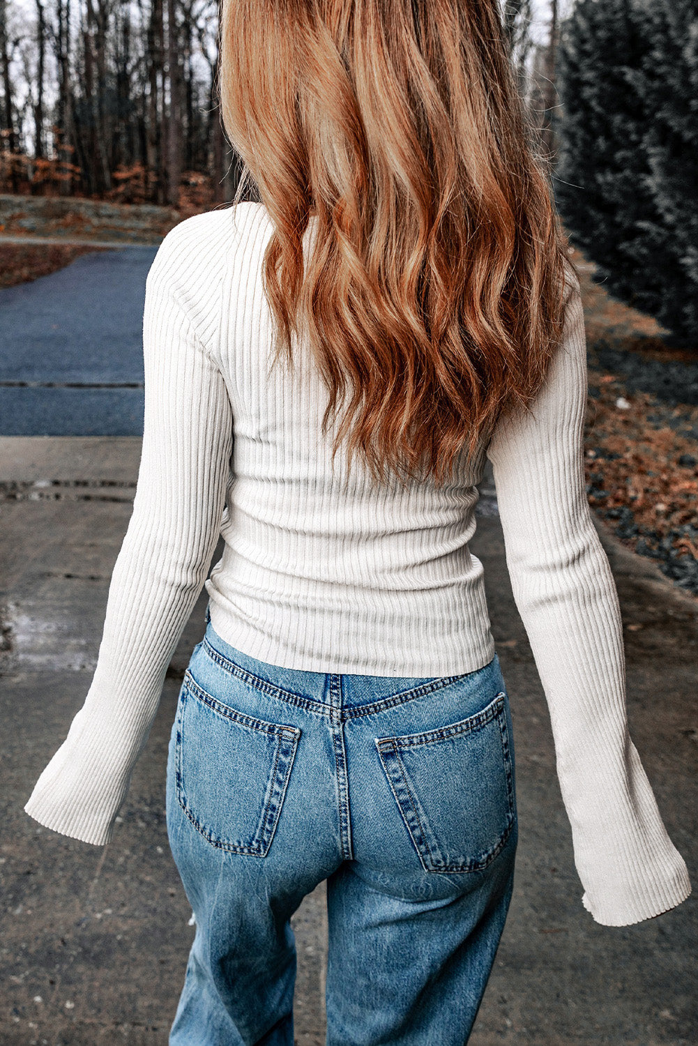 *APP EXCLUSIVE* Contrast Sweetheart Neck Ribbed Top