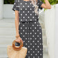 *APP EXCLUSIVE* Round Neck Short Sleeve Slit Dress with Pockets