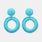 *APP EXCLUSIVE* Round Shape Raffia Grass Dangle Earrings