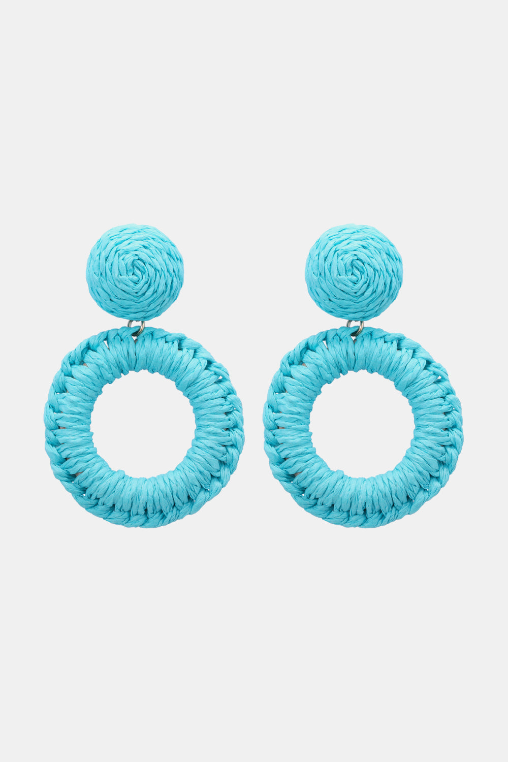 *APP EXCLUSIVE* Round Shape Raffia Grass Dangle Earrings