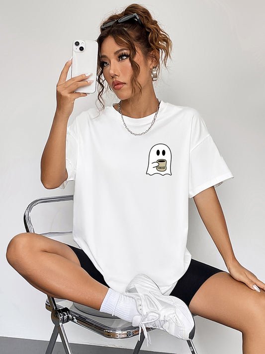 *APP EXCLUSIVE* Coffee Ghost Graphic T-Shirt