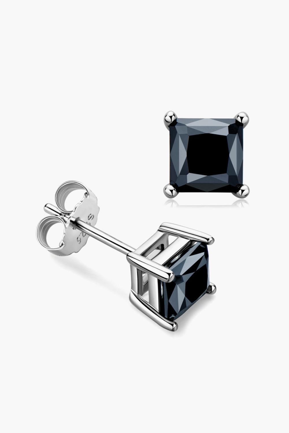 *APP EXCLUSIVE* 925 Sterling Silver Square Moissanite Stud Earrings