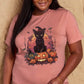 *APP EXCLUSIVE*Black Cat Halloween Graphic Tee