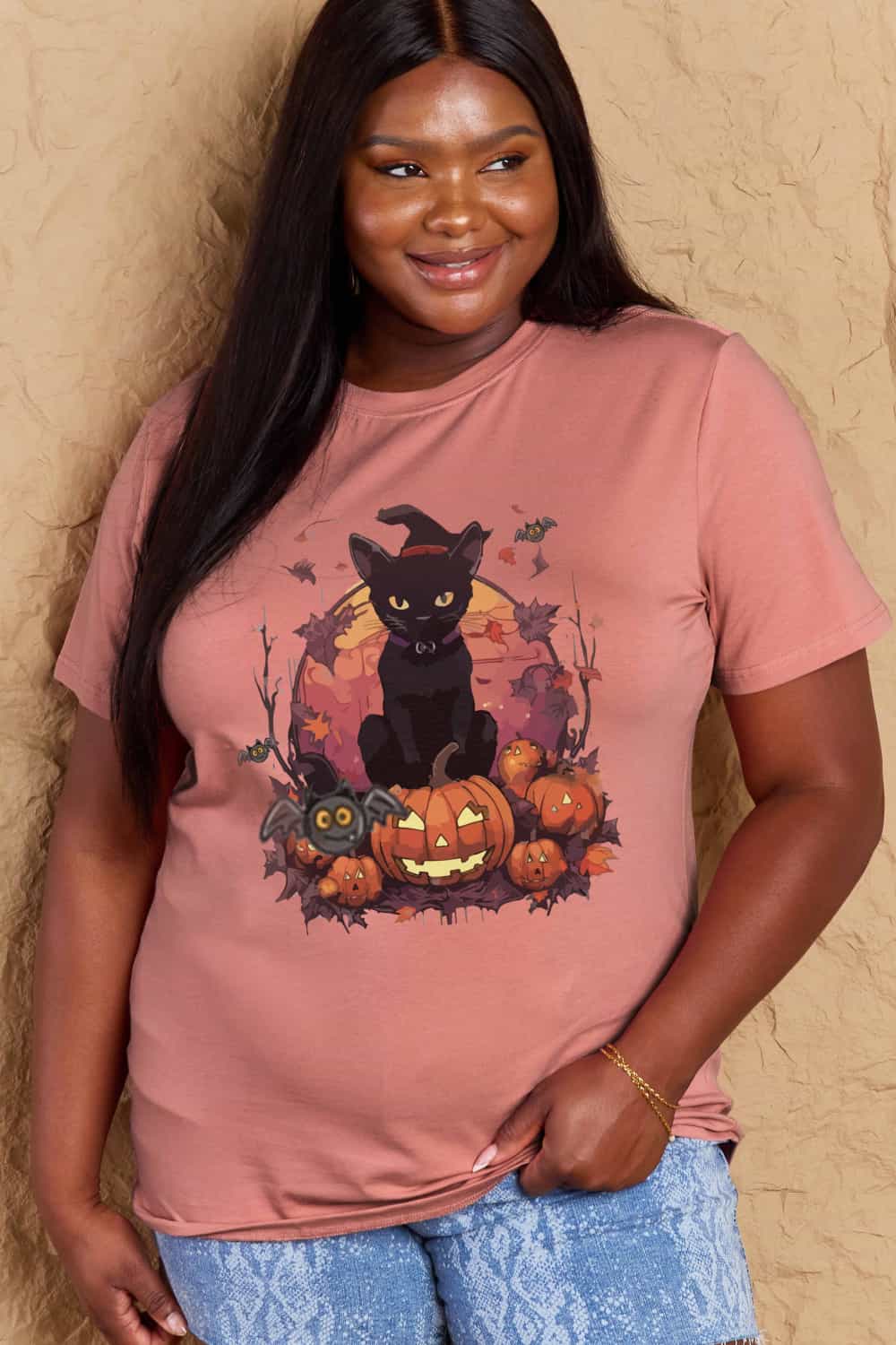 *APP EXCLUSIVE*Black Cat Halloween Graphic Tee