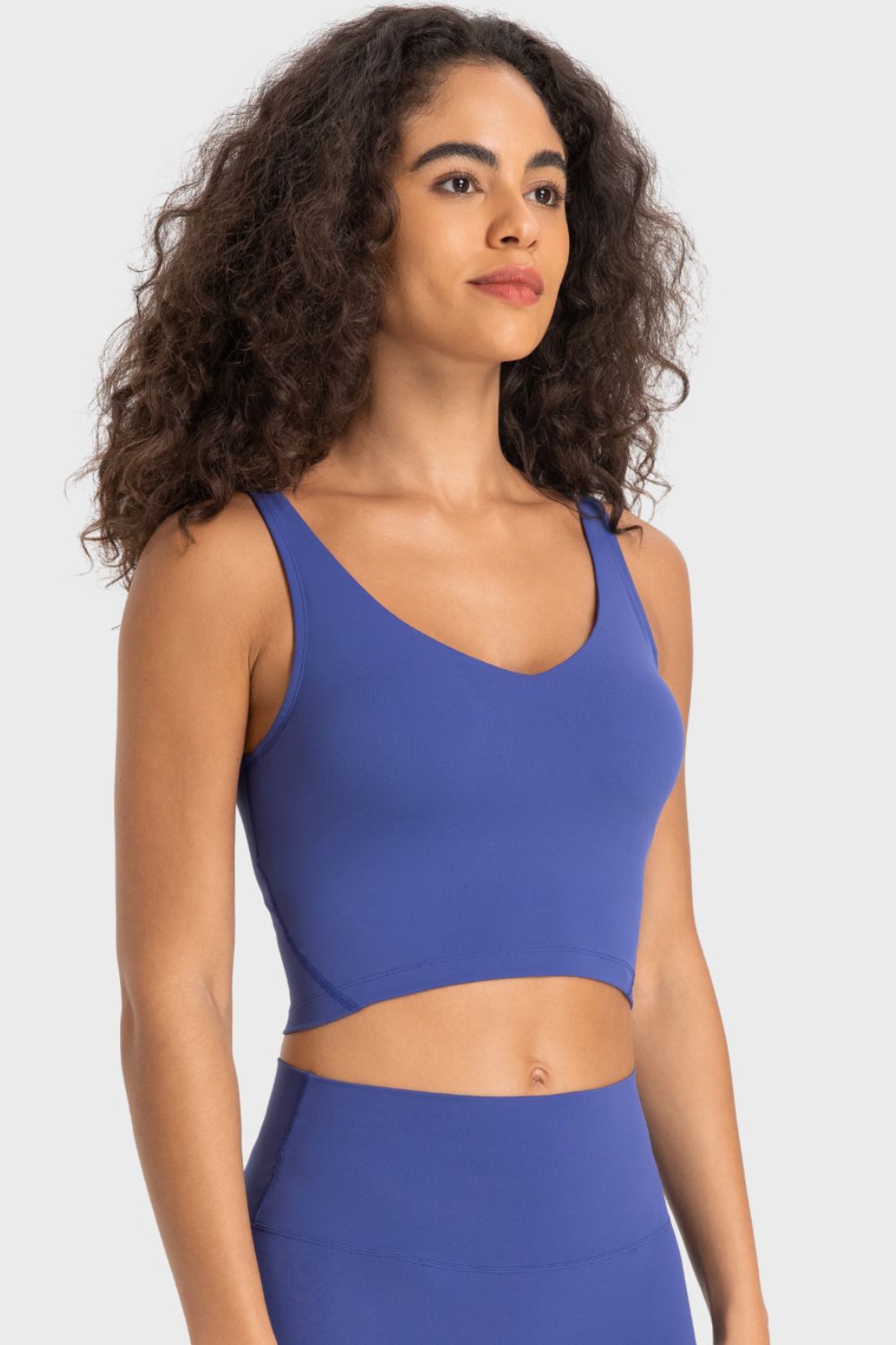 *APP EXCLUSIVE* Deep Vneck Crop Sports Bra