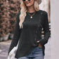 * APP EXCLUSIVE* Ribbed Round Neck Buttoned Long Sleeve Tee