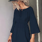 *APP EXCLUSIVE* Tie Neck Flare Sleeve Mini Dress