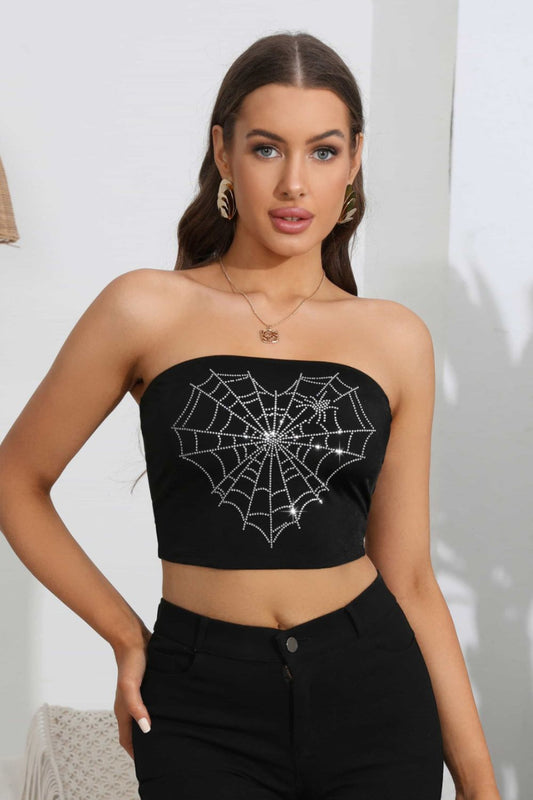 *APP EXCLUSIVE* Heart Spider Web Tube Top