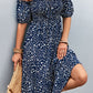 *APP EXCLUSIVE* Ditsy Floral Smocked Cold Shoulder Dress