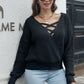 *APP EXCLUSIVE* Crisscross Surplice Neck Long Sleeve Sweater