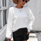 *APP EXCLUSIVE* Lace Detail Cutout Long Sleeve Pullover Sweater