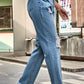 * APP EXCLUSIVE* Distresssed Buttoned Loose Fit Jeans