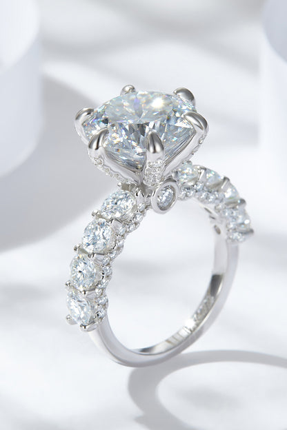 *APP EXCLUSIVE* 3-Carat Moissanite Platinum-Plated Side Stone Ring