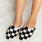 *APP EXCLUSIVE* Checkered Print Plush Slide Slippers