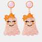 *APP EXCLUSIVE* Smiling Ghost Shape Synthetic Pearl Earrings