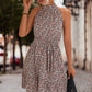 *App Exclusive* Floral Frill Trim Keyhole Sleeveless Dress