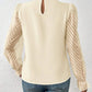 *APP EXCLUSIVE*Sheer Chevron Sleeve Blouse