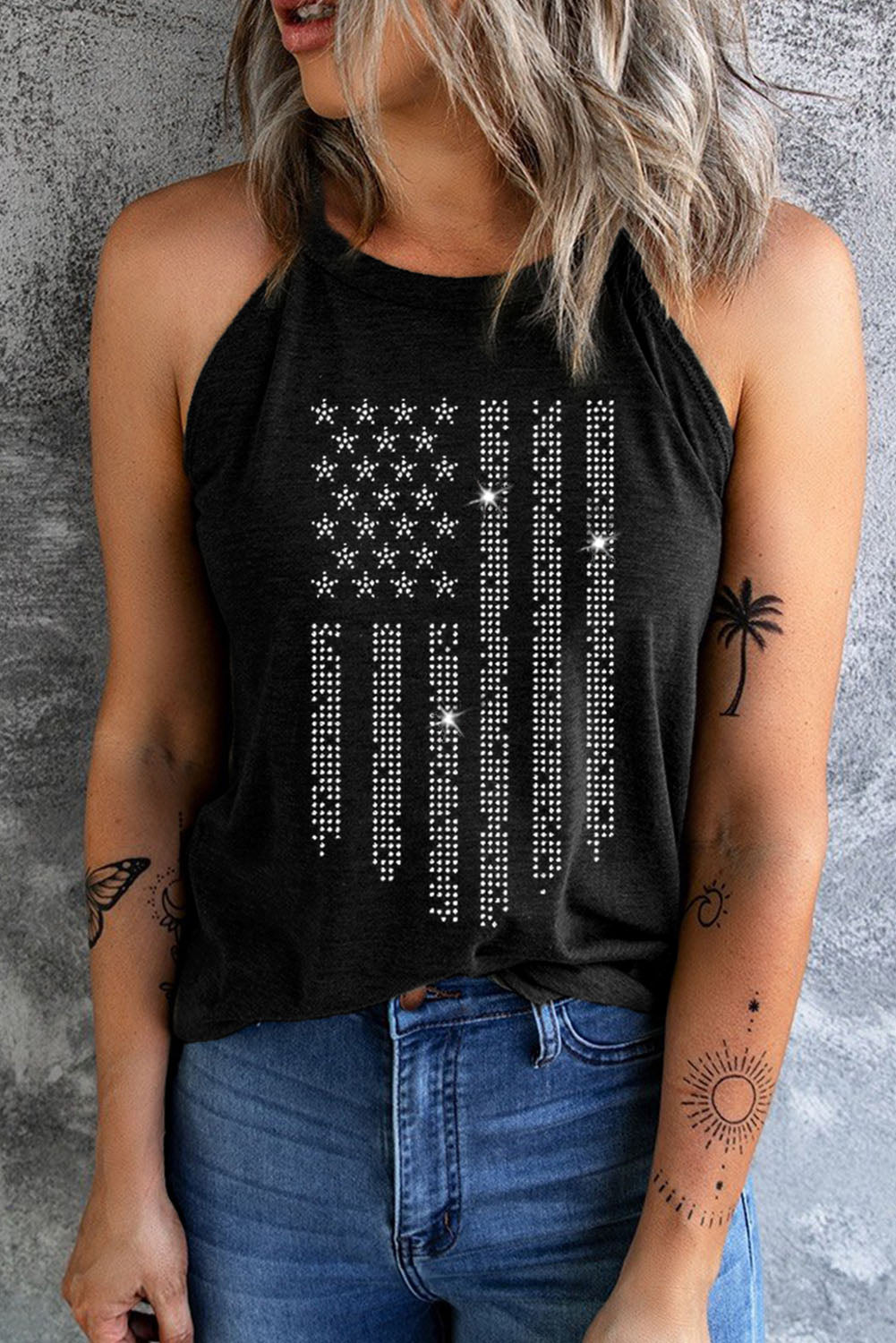 *APP EXCLUSIVE* USA Flag Halter Neck Tank
