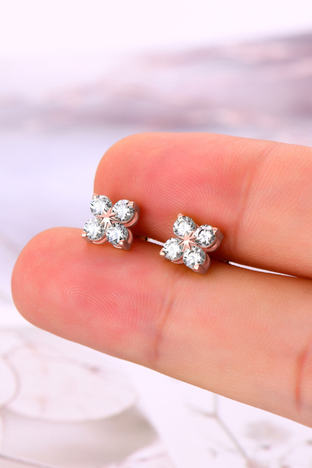 *APP EXCLUSIVE* Moissanite 925 Sterling Silver Four-Leaf Clover Shape Earrings