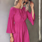 *APP EXCLUSIVE* Tie Neck Flare Sleeve Mini Dress