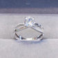 *APP EXCLUSIVE* 2 Carat Moissanite Crisscross 925 Sterling Silver Ring