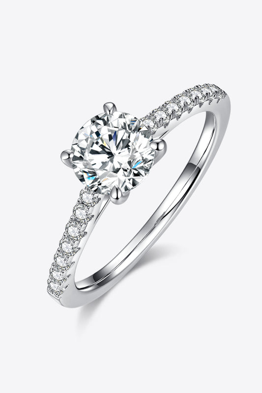 *APP EXCLUSIVE* 1 Carat Moissanite 925 Sterling Silver Side Stone Ring
