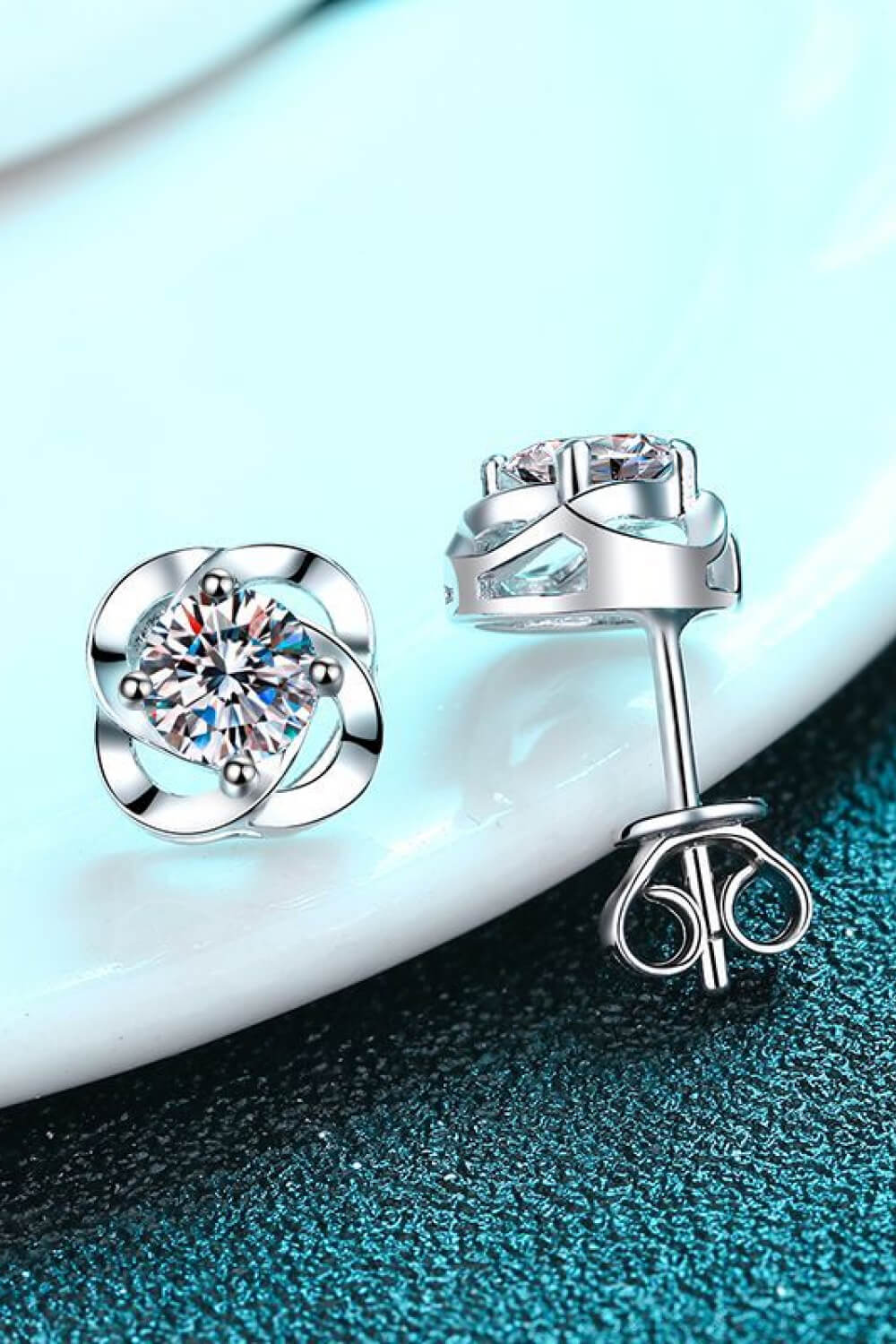 *APP EXCLUSIVE* It's Your Day Moissanite Rhodium-Plated Stud Earrings