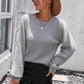 *APP EXCLUSIVE* Lace Detail Cutout Long Sleeve Pullover Sweater
