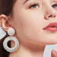 *APP EXCLUSIVE* Round Shape Raffia Grass Dangle Earrings