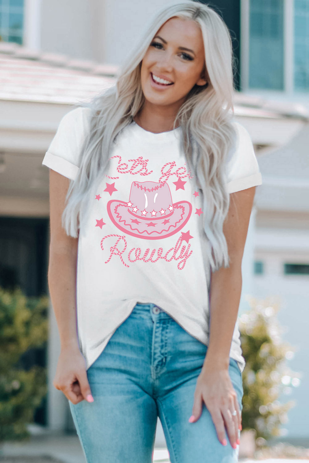 *APP EXCLUSIVE* Cowboy Hat Graphic Round Neck Tee