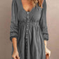 *App Exclusive* Scoop Neck Empire Waist Long Sleeve Mini Dress