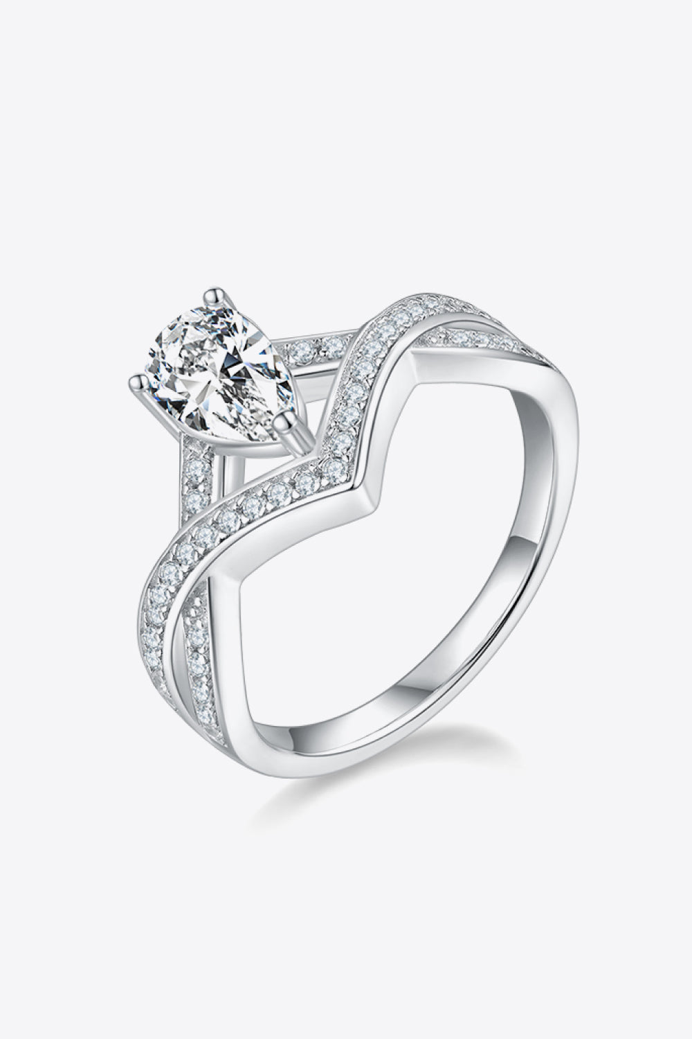 *APP EXCLUSIVE* 1 Carat Moissanite Teardrop 925 Sterling Silver Ring