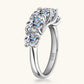 * APP EXCLUSIVE* 1 Carat Moissanite 925 Sterling Silver Half-Eternity Ring