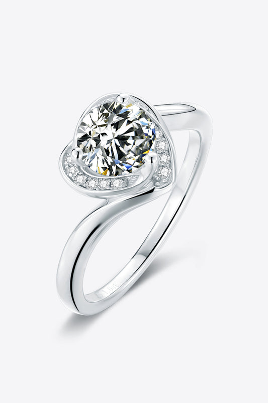 *APP EXCLUSIVE* 1 Carat Moissanite 925 Sterling Silver Heart Ring