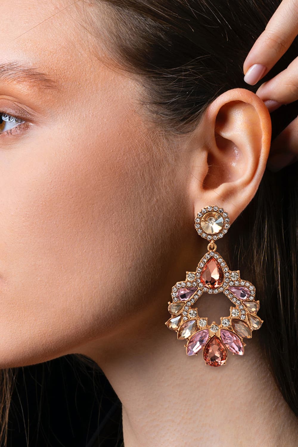*APP EXCLUSIVE* Bejeweled Glass Stone Dangle Earrings