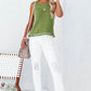 Openwork Tassel Hem Knit Tank