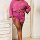 *APP EXCLUSIVE* Buttoned Long Sleeve Top and Shorts Set