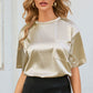 * APP EXCLUSIVE* Round Neck Dropped Shoulder Top