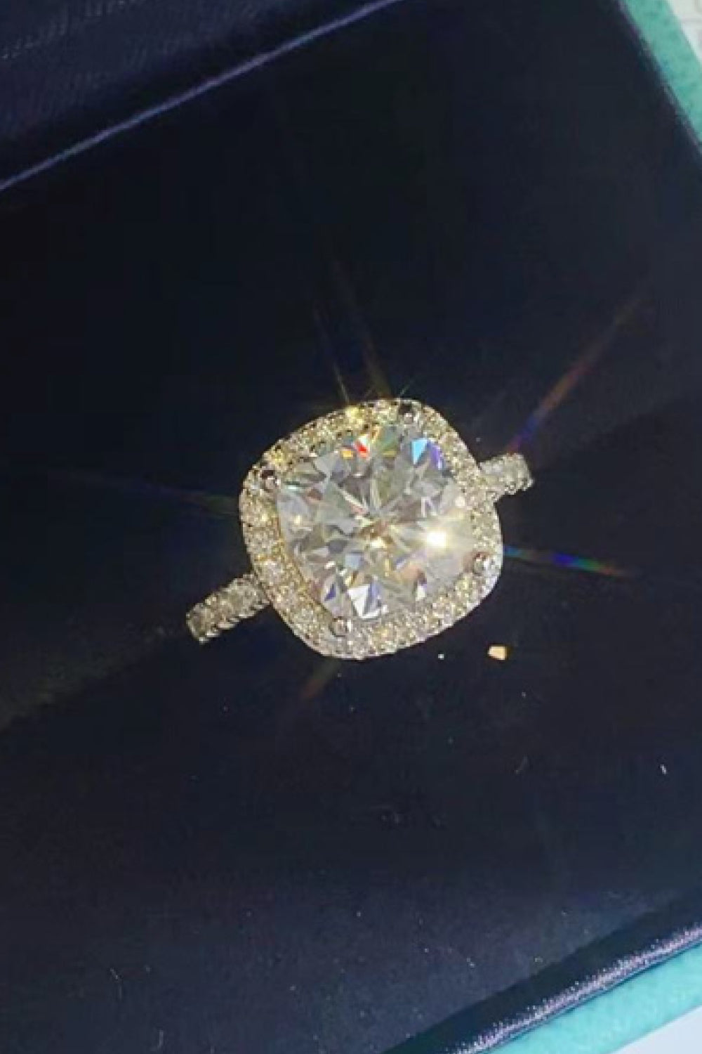 *APP EXCLUSIVE* 3 Carat Moissanite 925 Sterling Silver Square Ring