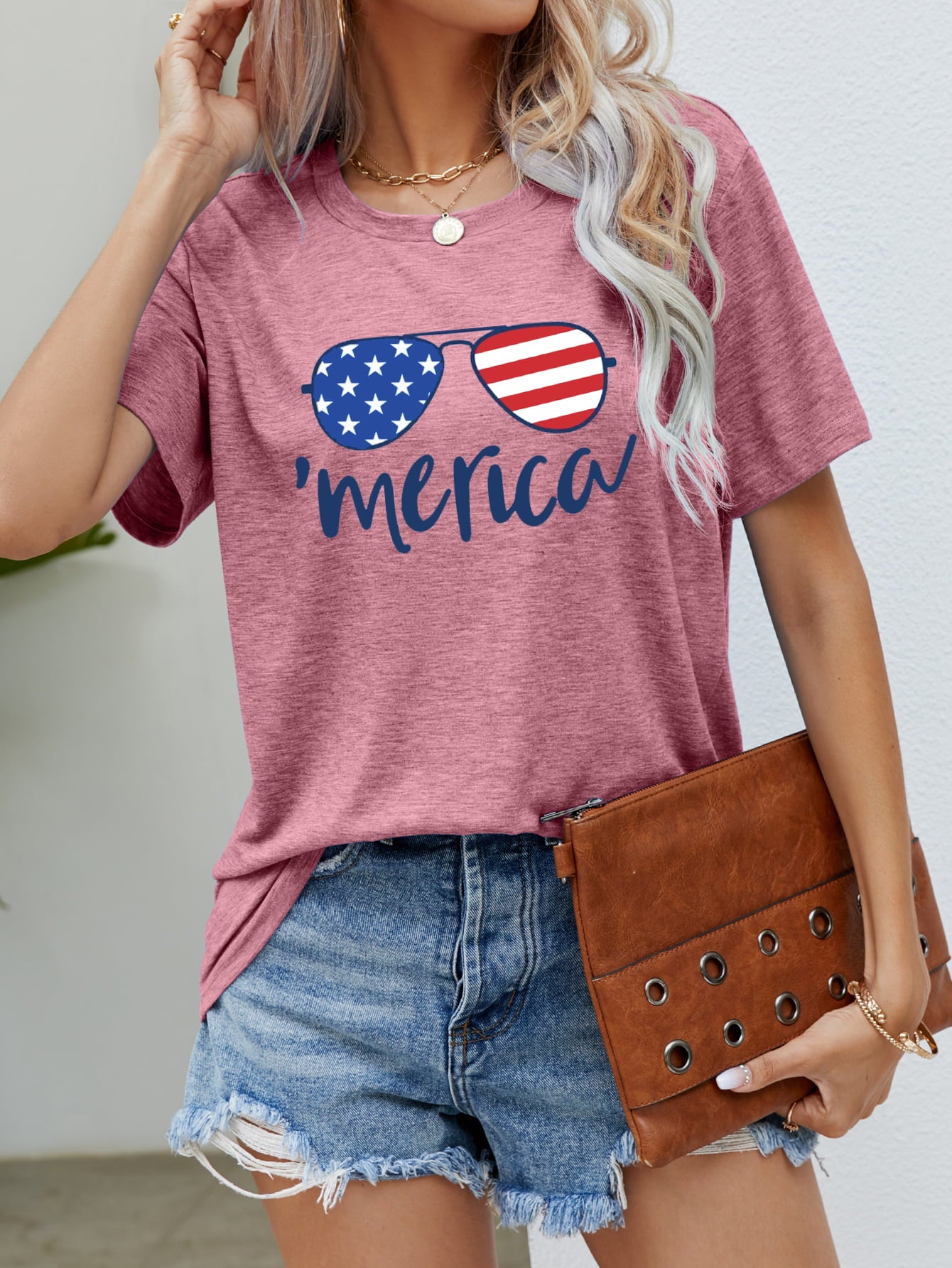*APP EXCLUSIVE* US Flag Glasses Graphic Tee