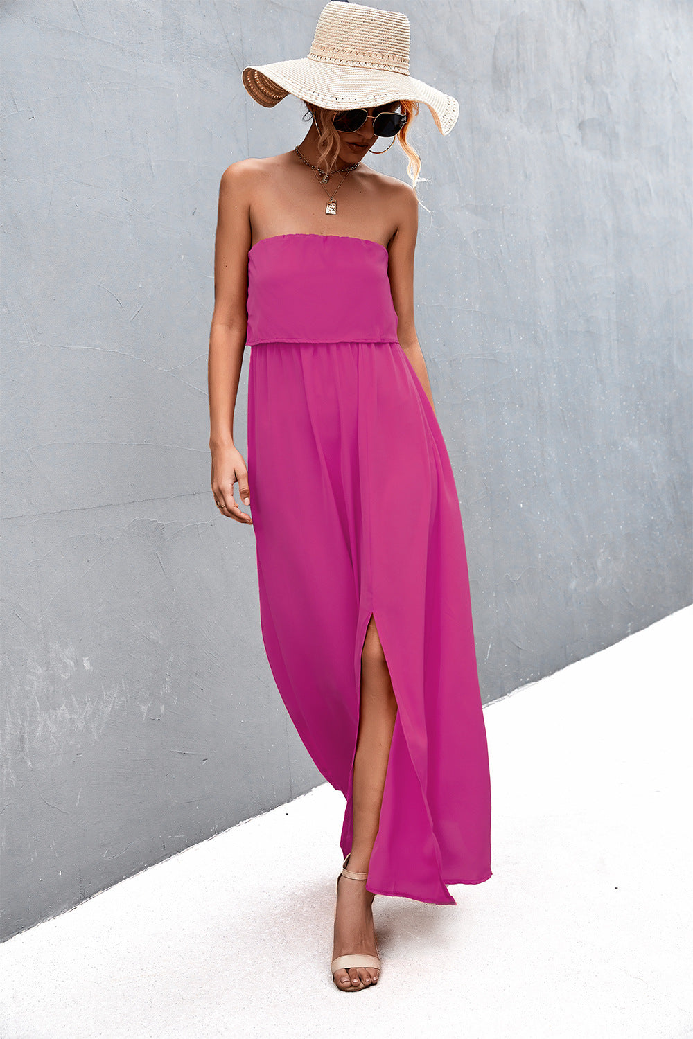 *APP EXCLUSIVE* Strapless Split Maxi Dress