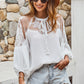 *APP EXCLUSIVE* Embroidered Tie-Neck Puff Sleeve Blouse