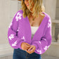*App Exclusive* Floral Open Front Fuzzy Cardigan