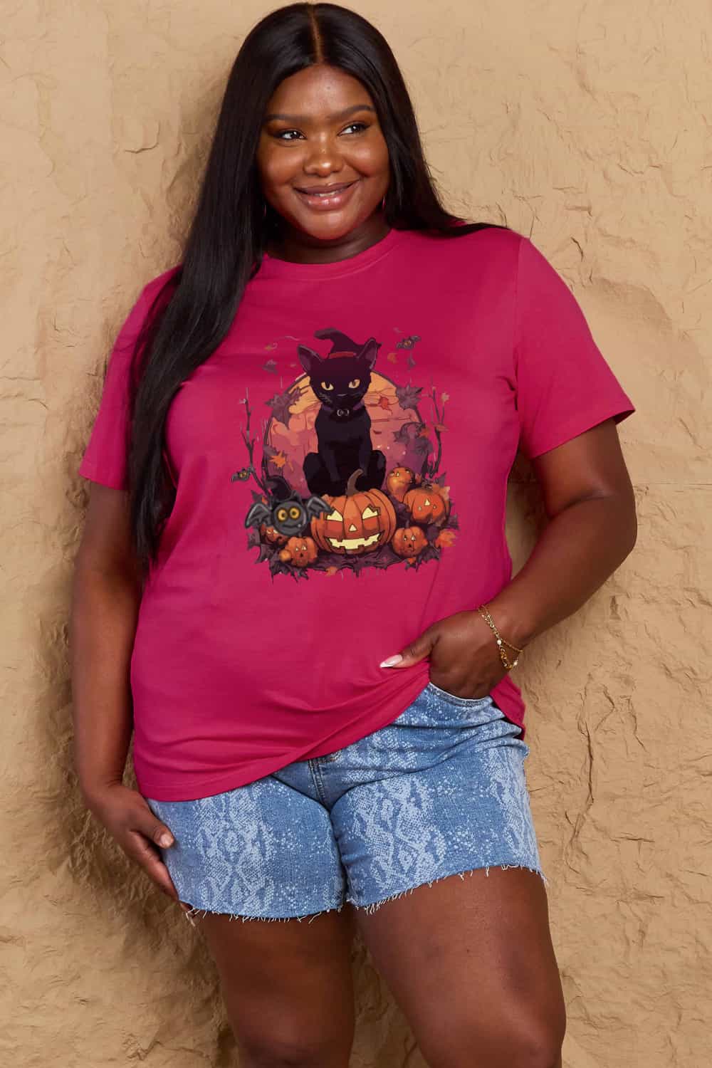 *APP EXCLUSIVE*Black Cat Halloween Graphic Tee