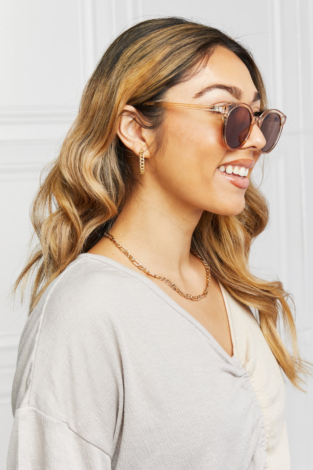 *APP EXCLUSIVE* Round Full Rim Polycarbonate Frame Sunglasses