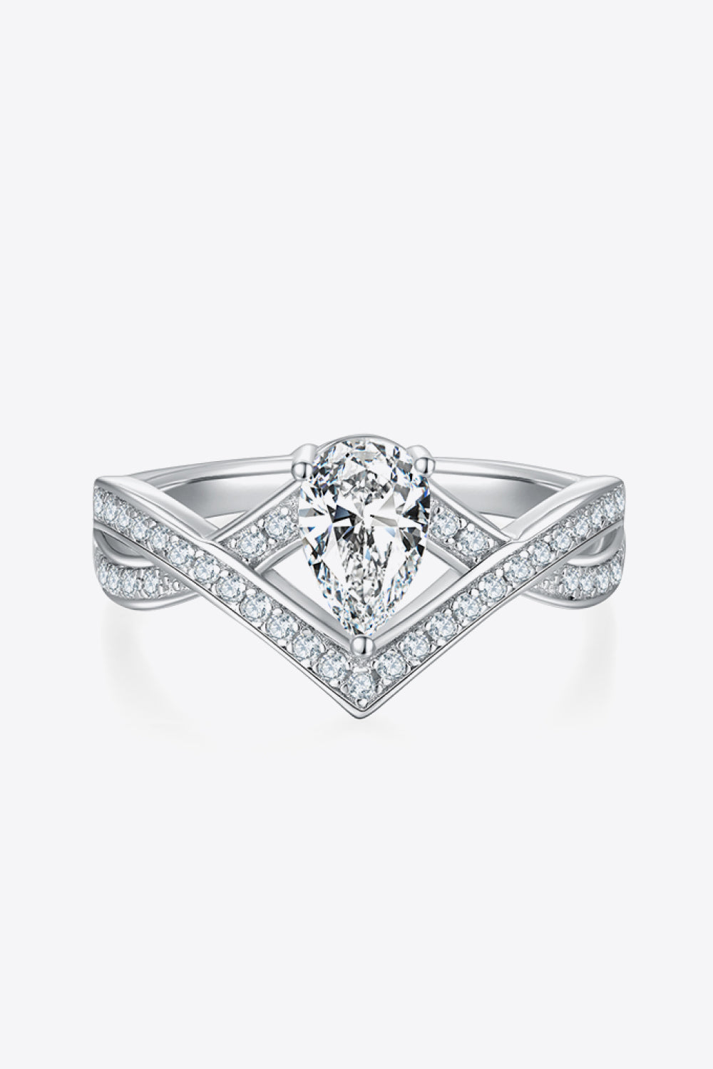 *APP EXCLUSIVE* 1 Carat Moissanite Teardrop 925 Sterling Silver Ring