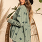 *APP EXCLUSIVE* Collared Neck Star Print Long Sleeve Denim Jacket